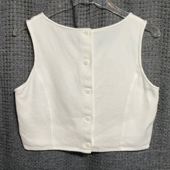 ANN TAYLOR Button Down Back Top, Crop - Picture 3 of 3